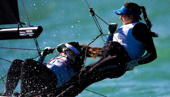 Maria Ottavia Raggio e Paola Bergamaschi in una foto d'archivio (foto Pedro Martinez/SailingEnergy/WorldSailing)